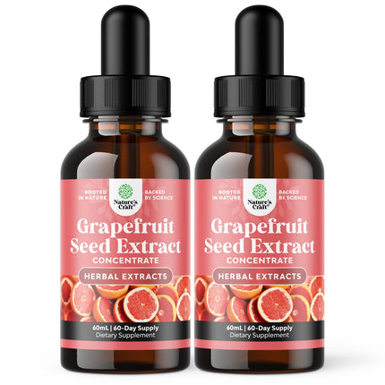 GSE Grapefruit Seed Extract Liquid - One Drop Daily - Super Concentrated Grape Seed Extract Liquid Drops Rich in Bioflavonoids & Polyphenols for Gut Health & Immune Support - 2 Fl Oz (2 Pack)
