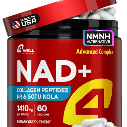 NAD Plus Supplement 1400mg - NMNH Supplement Alternative Supports Healthy Aging Complex with Nicotinamide Riboside & Gotu Kola, Collagen - Formula for Energy, Skin & Cognitive, 60 Caps
