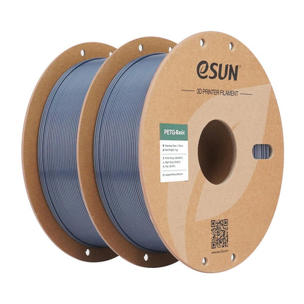 eSUN PETG Basic Filament 1.75mm, High Toughness Glossy PETG 3D Printing Filament, 1KG per Spool, 2 Spools 3D Printer Filament, Grey