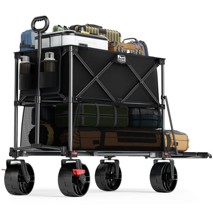 TIMBER RIDGE 400L Folding Double Decker Wagon with Brakes, 54" Extra Long