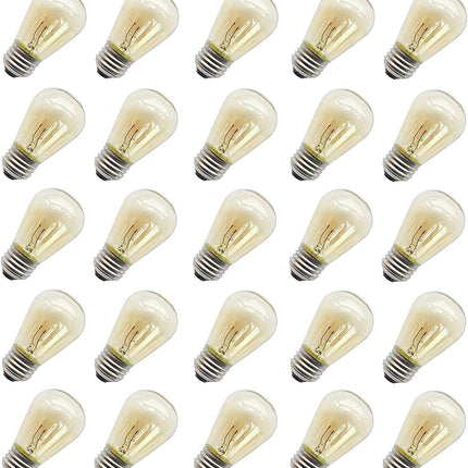 Rolay 11W Outdoor String Light Bulbs, S14 Incandescent Replacement Bulbs for Outdoor Patio String Lights with E26 Base, Pack of 25