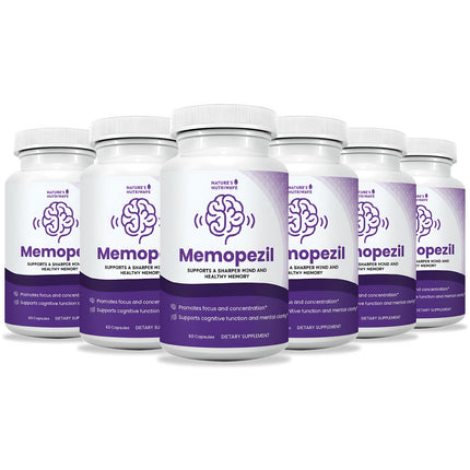 Memopezil – Daily Supplement with Vitamins A,B, C,D,E, Minerals & Botanical Extracts – Clean, Stimulant-Free Formula – GMP-Certified, Non-GMO, Made in USA - 60 Capsules, 30 Servings, 6 Month Supply