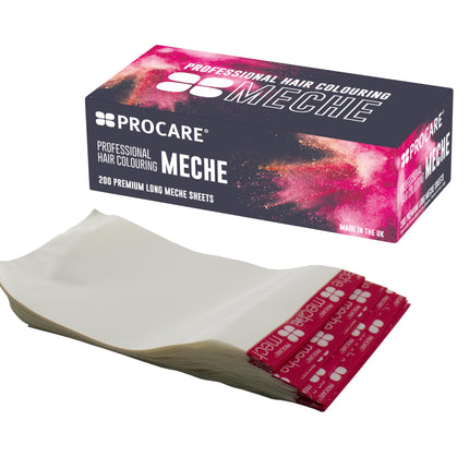 Procare Haircare Meche Strips (Pack of 200) - 100mm x 192mm Premium Long Hair Mesh Strips to Use as Foil Alternative, Salon & Styling Equipment, Hair Accessories for Professional Use