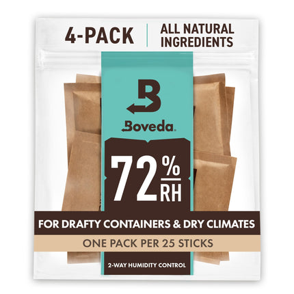 Boveda 72% Humidity Control Packs, Size 60, 4-Pack - for Dry Environments