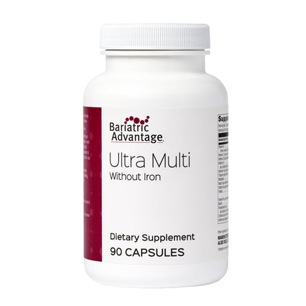 Bariatric Advantage Ultra Multi Without Iron, High Potency Daily Multivitamin for Bariatric Surgery Patients with 22 Essential Vitamins and Nutrients - 90 Capsules, 30 Servings