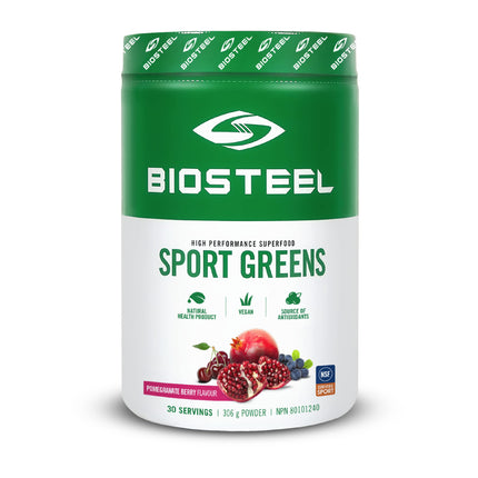 BIOSTEEL Sport Greens Powder, High Performance Superfood Supplement, Non-GMO Formula, Pomegranate Berry, 30 Servings