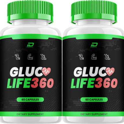 Gluco Life 360 Capsules – GlucoLife 360 Natural Blend Daily Health Supplement (2 Pack - 120 Capsules)