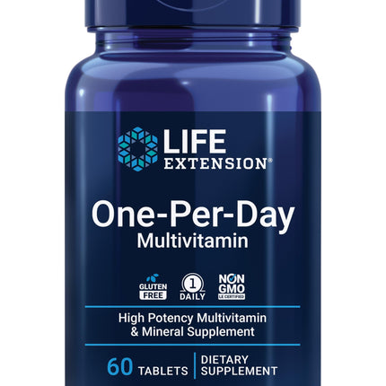 Life Extension One-Per-Day Multivitamin – Packed with Over 25 Vitamins, Minerals & Plant Extracts, Quercetin, 5-MTHF Folate & More – 1-Daily, Non-GMO, Gluten-Free – 60 Tablets