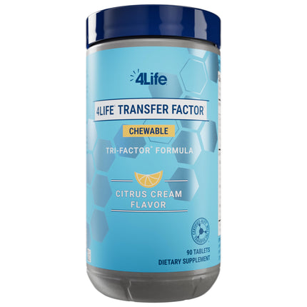 4Life - Transfer Factor Chewable - Immune Support Supplement with Tri Factor Formula Citrus Cream Flavor Supports Immune Health Balance - 90 Tablets