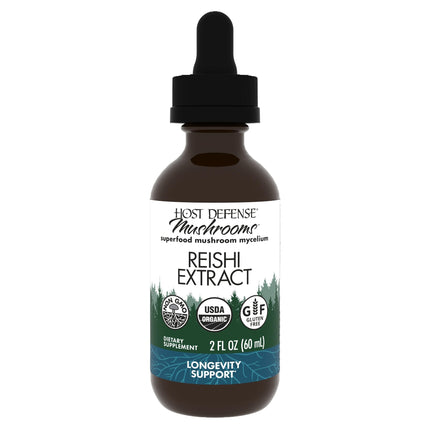 Host Defense Reishi Extract - Heart & Immune Health Support Supplement - Mushroom Supplement to Support Energy & Vitality - Reishi Supplement to Aid Overall Well-Being - 2 fl oz (60 Servings)*
