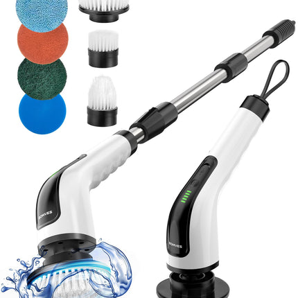 Electric Spin Scrubber, Power Shower Cleaning Brush with Long Handle