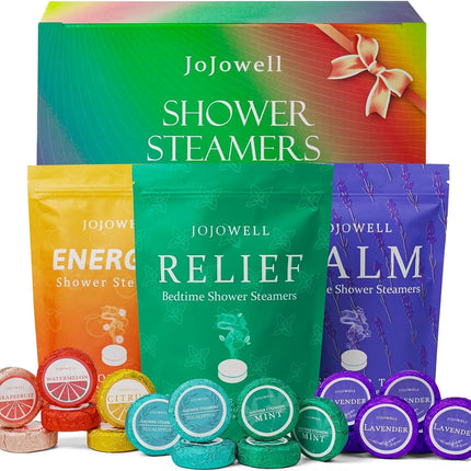 JoJowell Shower Steamers Aromatherapy - 18 Pack Birthday Gifts for Women, Mom Wife Her Teens, Christmas Stocking Stuffers, Self Care with Natural Essential Oils Relaxation Home SPA