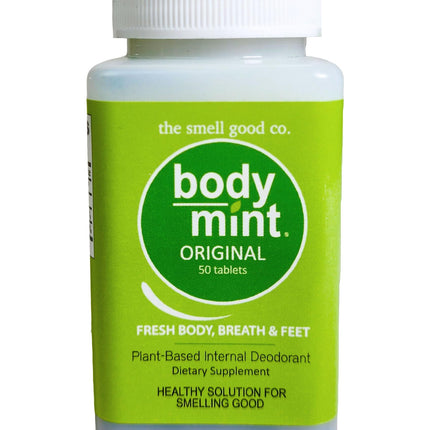 Body Mint Original | Chlorophyll Deodorizing Supplement for Full Body Freshness | Aluminum-Free Plant-Based Internal Deodorant | Fresh Underarms, Breath, Body & Feet | 50 tabs