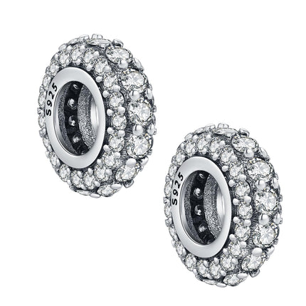 S925 Silver Spacer Stopper CZ Bead Charm for Pandora Bracelet Present Women