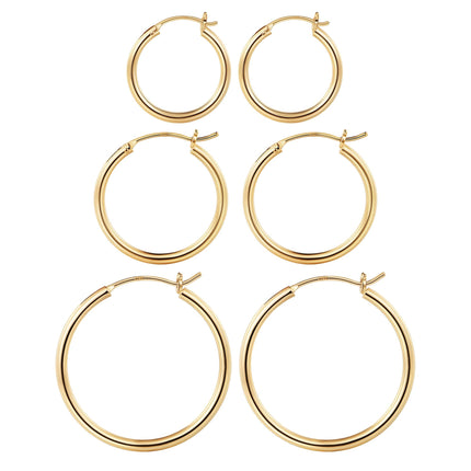 M MOOHAM Hoop Earrings for Women, Hypoallergenic 14K Gold Plated Earrings