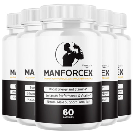 Valdivia (5 Pack) Man Force X Capsules - Official ManForceX Supplement, Premium Formula, Natural Vitamins for Health & Wellness - 300 Capsules for 5 Months