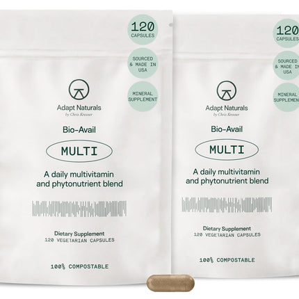 Adapt Naturals Multivitamin for Women & Men, Bioavailable Easy-to-Absorb Multivitamin Daily Supplement with Biotin, Niacin, Vitamin A, B, C, D, E, K1, Zinc, Magnesium - Immune Support - 60 Day Supply