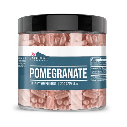 Earthborn Elements Pomegranate 200 Capsules, Pure & Undiluted, No Additives