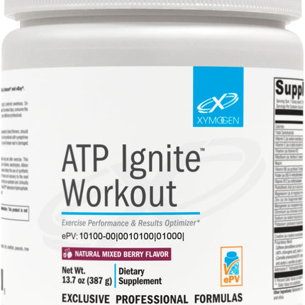 XYMOGEN ATP Ignite Workout - Pre-Exercise Drink Mix with Creatine, Amino Acids & Electrolytes for Exercise Performance Support - Mixed Berry Flavor- 30 Servings