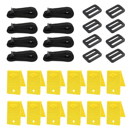 VINGLI Pool Cover Reel Set Solar Pool Cover Reel for Inground Swimming Pool, Aluminum Solar Swimming Inground Cover Blanket Reel (Upgrade) (Straps)