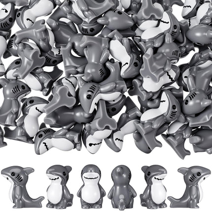 Soulchen 50 Pcs Mini Resin Shark Figurine Small Shark Figurine for Desktop Decoration Miniature Animal Statue for Landscape Living Room Office Kitchen Bathroom Prank and Prop Party Gifts