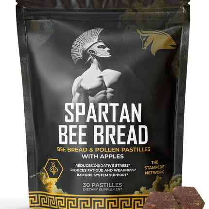 Spartan Bee Bread Chewables – Bee Bread Raw Organic Natural Multivitamin with Bee Pollen, Propolis & Royal Jelly | Fermented for Energy, Vitality, Recovery & Immunity | Non-GMO, Nothing Synthetic