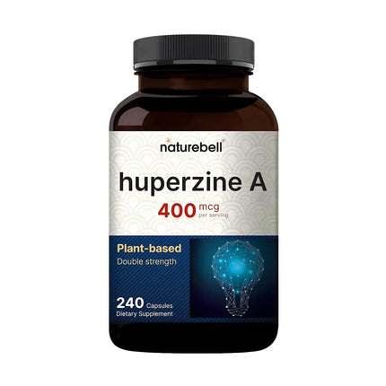 NatureBell Huperzine A 400mcg - 240 Capsules - Brain, Focus & Memory Support* - Plant-Based Nootropic Supplement - Non-GMO & Gluten-Free