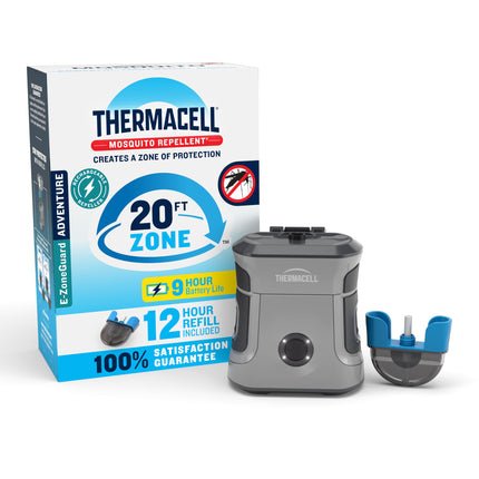 Thermacell E-ZoneGuard Adventure Rechargeable Mosquito Repeller with 20-Foot Zone of Scientifically Proven Outdoor Protection; 9-Hr Battery; 12-Hr Refill; Bug Spray Alternative; DEET-Free