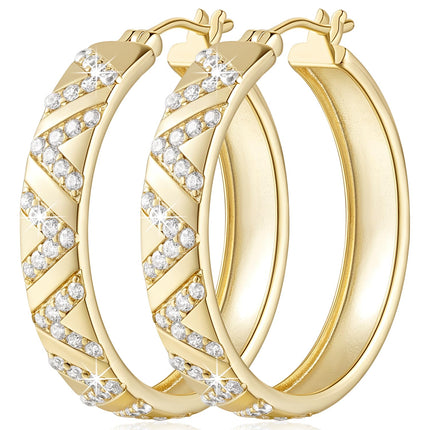 SANDRA REDD 14K Gold Hoop Earrings for Women 14K Gold Earrings for Women