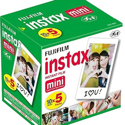Fujifilm Instax Mini Instant Film, 10 Sheets x 5 Packs (Total 50 Shoots)