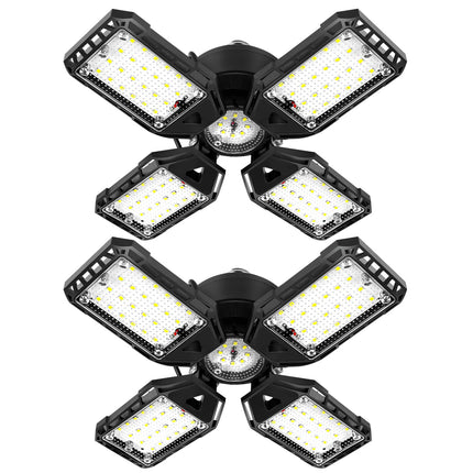 Aoretic LED Garage Lights Bulb 2 Pack -120W, 12000LM 6500K Led Shop Light with 4+1 Deformable Panels, Basement Barn Light Garages Ceiling Lights, E26/E27 for Garage, Warehouse, Shop