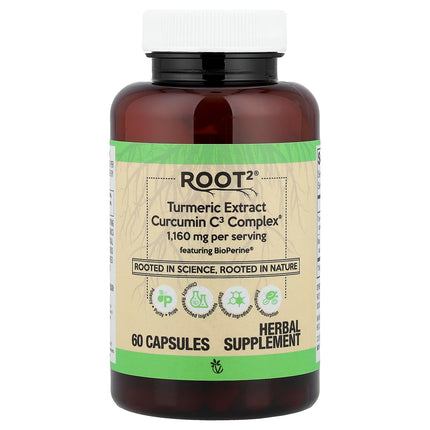 Vitacost Root2®, Turmeric Extract Curcumin C3 Complex®, 60 Capsules