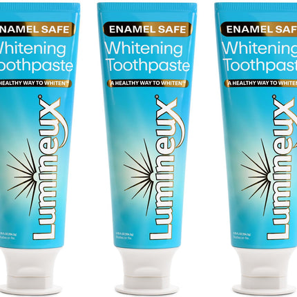 Lumineux Teeth Whitening Toothpaste 3 Pack Peroxide Free Enamel Safe for Sensitive Whiter Teeth, Fluoride Free, No Alcohol, Artificial Colors, SLS Free Dentist Formulated - 3.75 Oz