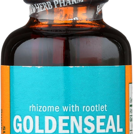 Herb Pharm Certified Organic Goldenseal Liquid Extract Drops for Respiratory System Support, Organic Cane Alcohol, 1 Oz
