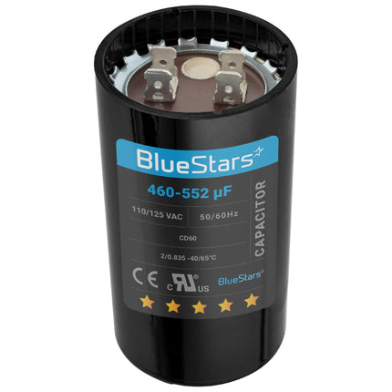 [2025 Upgraded] BlueStars 460-552 uF MFD 110-125 VAC Motor Start Capacitor