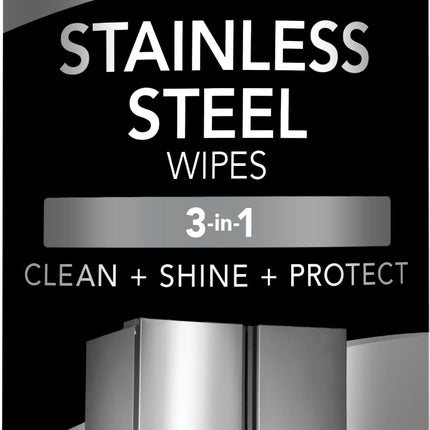 Weiman Stainless Steel Cleaner, 30 Count Wipes, Anti-Fingerprint, Removes Grease, Water Spots, Streaks & Residue, Polishing Cleaner Safe for Appliances, Chrome, Sinks & Grill Exteriors