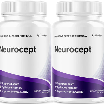 (2 Pack) Neurocept Brain Supplement Capsules - Official Neuro cept Brain & Memory Focus Support Advanced Formula, Neurocept Pills Daily Support for Overall Health & Wellness, 120 Capsules for 2 Months