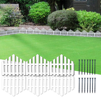 FLAPKWAN No-Dig Garden Edging Border 13FT Landscape Edging 9.3 Inch Tall for Flower Bed Fence, 14pcs Garden Lawn Edging with Stakes