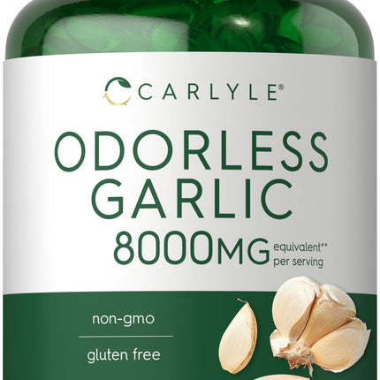 Carlyle Odorless Garlic Softgels | 300 Count | High Potency Formula | Non-GMO and Gluten Free
