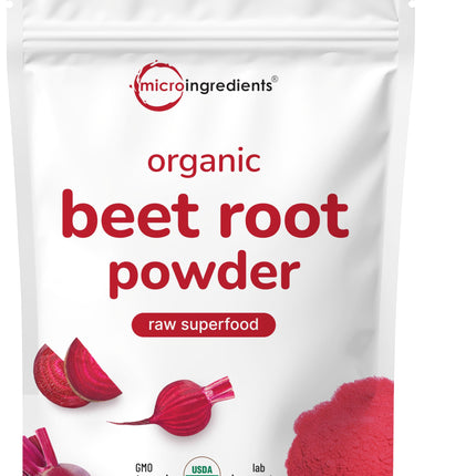 Micro Ingredients Organic Beet Root Powder, 2 Pounds | Nitric Oxide Supplement for Men & Women | Water Soluble, Highly Concentrated Raw Beet Supplement | Superfood Drink Mix | Non-GMO, Plant Based