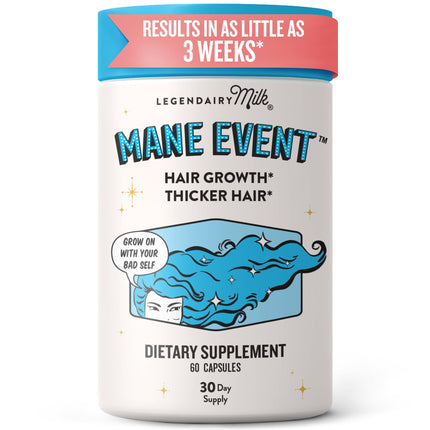 Legendairy Milk Hair Growth Vitamins for Women - Biotin for Hair Growth with Collagen & Lustriva, Hair Loss Products & Supplements for Thinning, Thicker, Fuller, Stronger Skin & Nails, Mane Event™