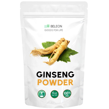 Beleon Goods For Life Ginseng Root Powder 4oz - Herbal Supplement Panax Ginseng, Active Ginsenosides, Rich in Antioxidants