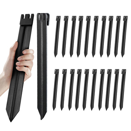 20Pcs 10In Balck Metal No Installation Landscape Edging Stakes