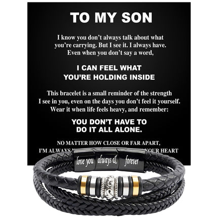 Larvincy To My Son Bracelet From Mom Dad, Wedding Birthday Graduation Gifts