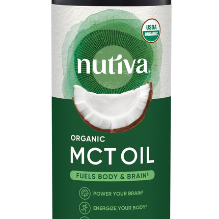 Nutiva Organic MCT Oil, Kosher, Keto Friendly, USDA Certified Organic, Non-GMO, 16 Fluid Ounce (Pack of 1)
