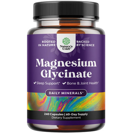 Pure Magnesium Glycinate Supplement 400mg Per Serving - Vegan High Absorption Chelated Magnesium Capsules for Women & Men with Elemental 400mg for Mood Sleep and Relaxation Support - 240 Count