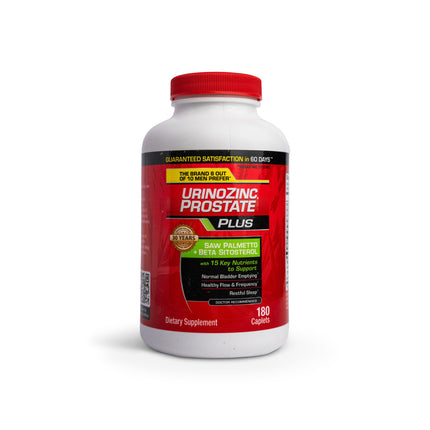 Urinozinc Plus - Prostate Supplement with Beta Sitosterol & Saw Palmetto – Reduce Frequent Urination Concerns & Support Your Prostate Health, 180 Caplets