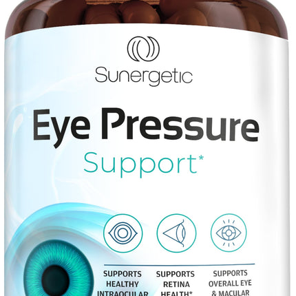 Sunergetic Premium Eye Pressure Support Supplement - Eye Pressure Supplement with Saffron, Lutein, Zeaxanthin, Bilberry & Pine Bark - Supports Ocular Health & Overall Vision - 30 Count