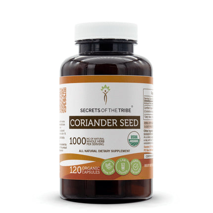 Secrets of the Tribe Coriander Seed USDA Organic | Made with Vegetarian Capsules and Certified Organic Coriander Dried Seed (120 Capsules)