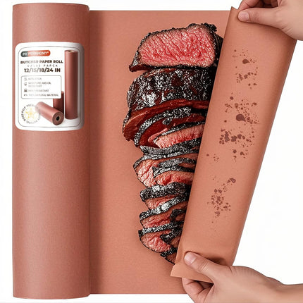 PerkHomy 18" x 200' (2400") Pink Butcher Paper Roll for Smoker BBQ Grilling Smoking Meat Unbleached Uncoated Unwaxed Peach (Pink, 18" x 200')